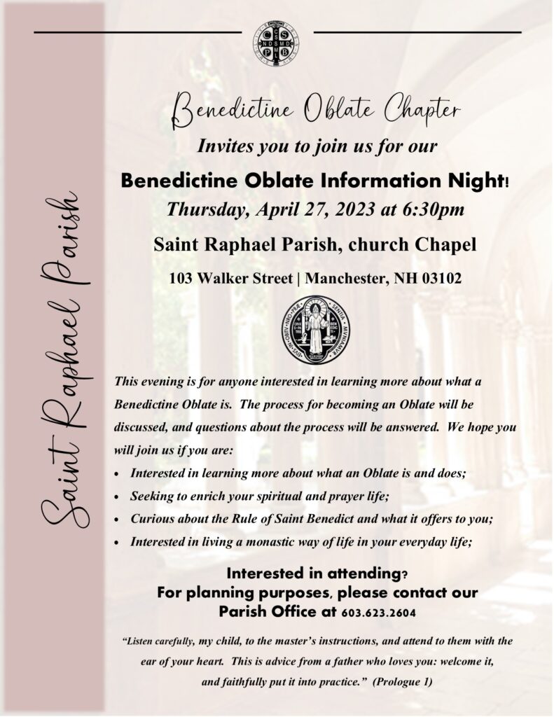 Benedictine Oblate Chapter – Saint Raphael Parish